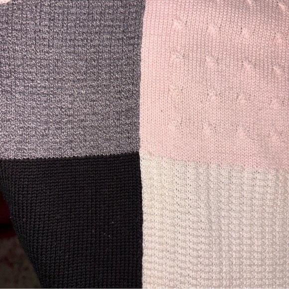 Checkered Black and Pink Cardigan Sweater - Picture 2 of 4